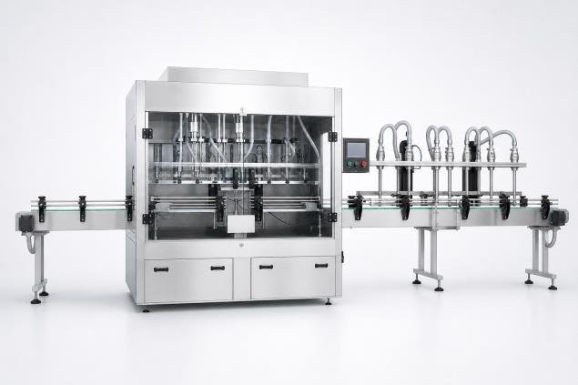 Inline bottled water filling machine with conveyor